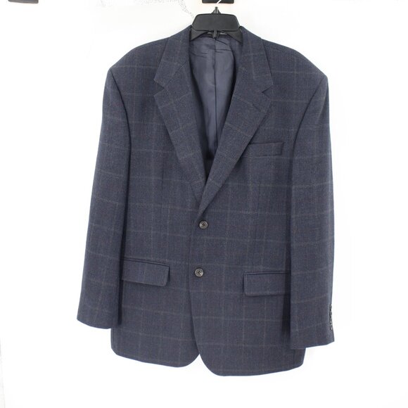 Lauren Ralph Lauren Sport Coat Men's 44R Herringbone Windowpane Wool Two Button - Picture 1 of 12